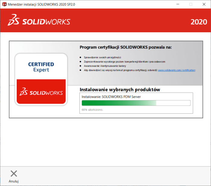 Instrukcja - instalacja komponentów serwera solidworks pdm standard- dps software