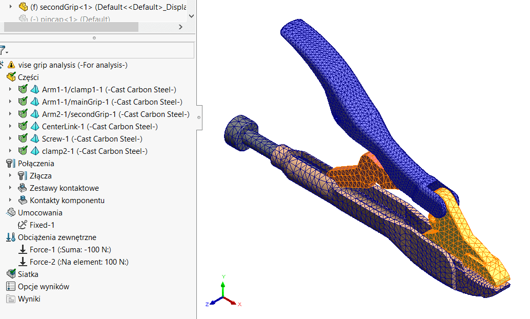Mis siatek SOLIDWORKS Simulation 2020 
