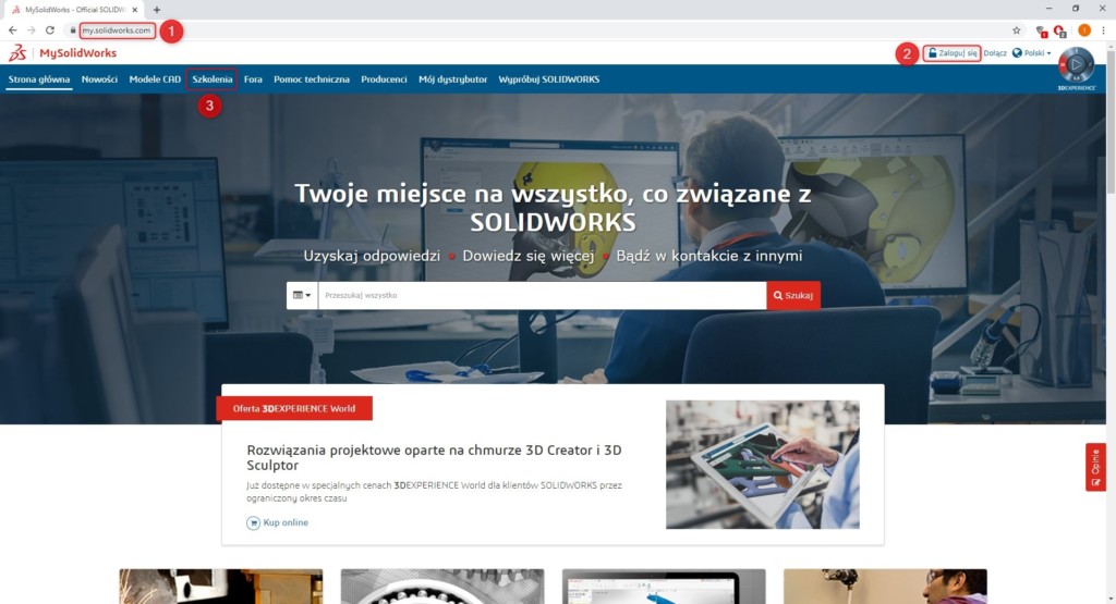 My.SolidWOrks Professional dostep do e-kursów Online SOLIDWORKS