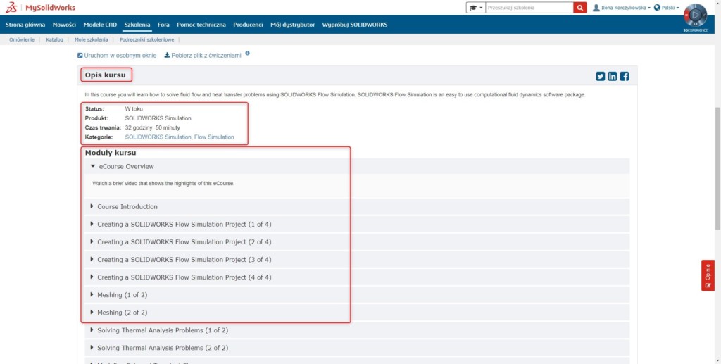 My.SolidWOrks Professional dostep do e-kursów Online SOLIDWORKS