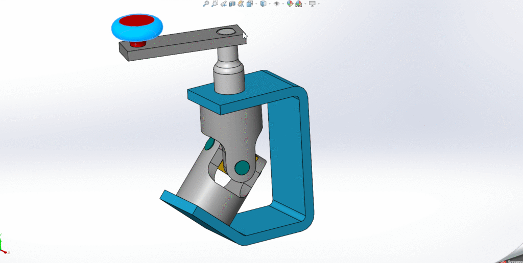 Wykrywania kolizji w SOLIDWORKS - przenoszenie i rotacja komponentu w złożeniu