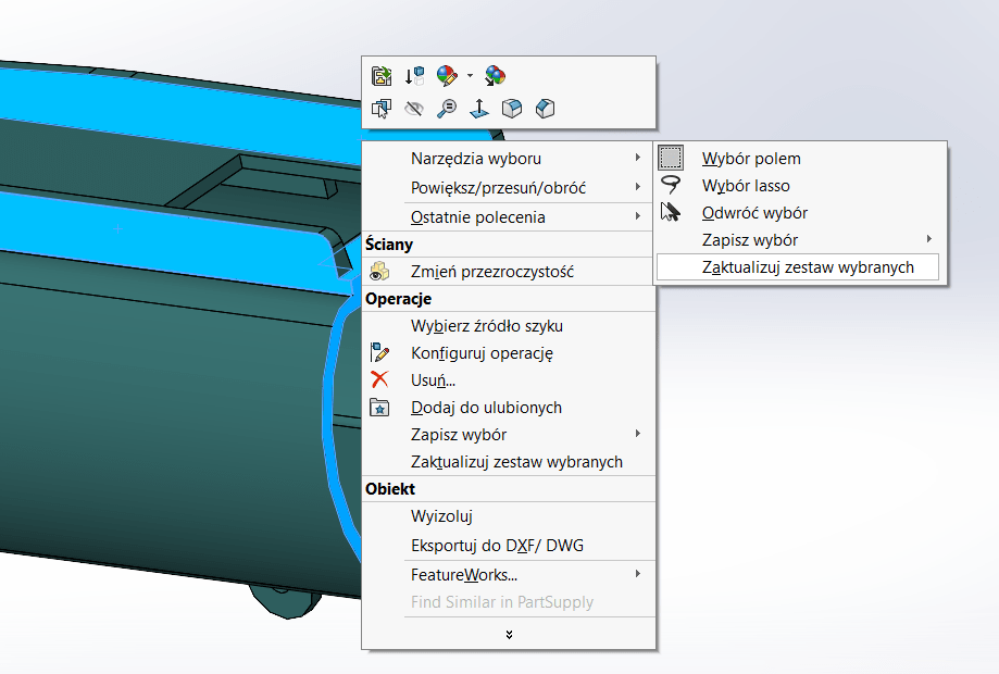 Jak stworzyć zestaw wybranych elementów ( SOLIDWORKSSelection Set) - DPSTODAY - DPS Software