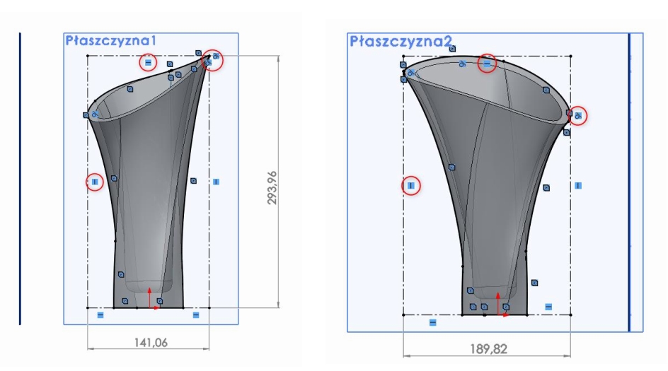 Elementy sylwetki - narzędzie solidworks 2020
