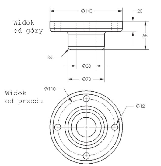 SOLIDWORKS - operacja wyciągnięcie wycięcia