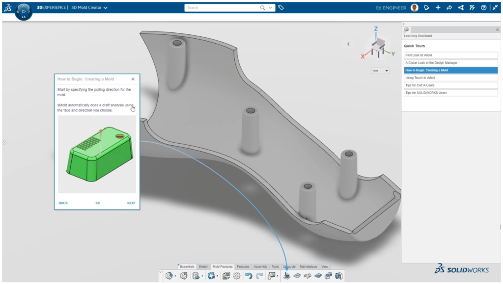 3DEXPERIENCE Biblioteka szkiców wycięć elektrycznych