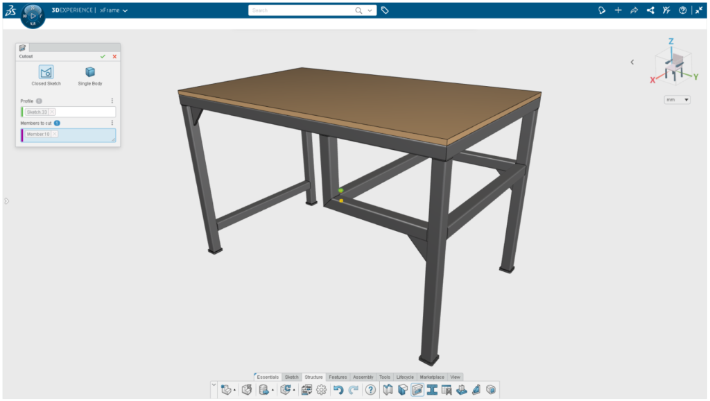 Wycięcia elementów konstrukcji