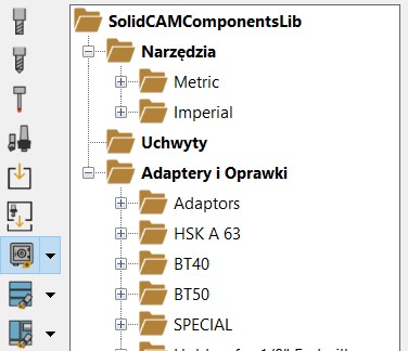 SOLIDCAM 2021 Toolkit - Zawartość Biblioteki Komponentów Narzędzi