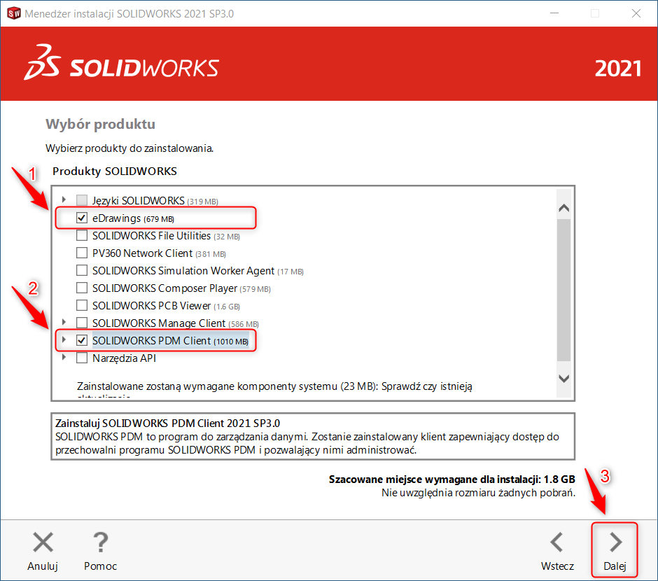 Instrukcja instalacji SOLIDWORKS PDM Client