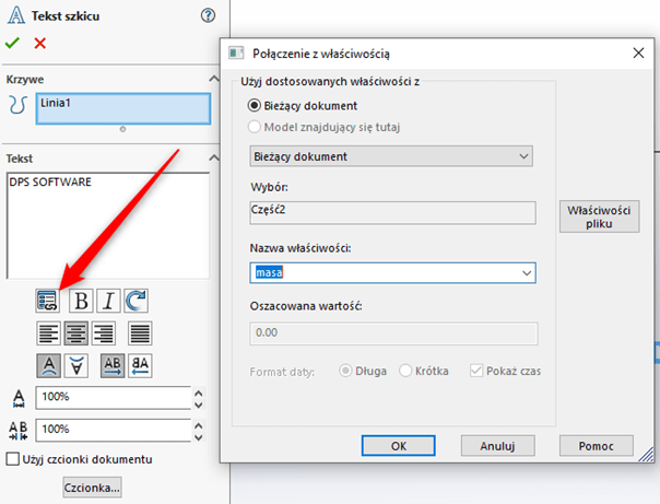 wykorzystanie szkicu w solidworks