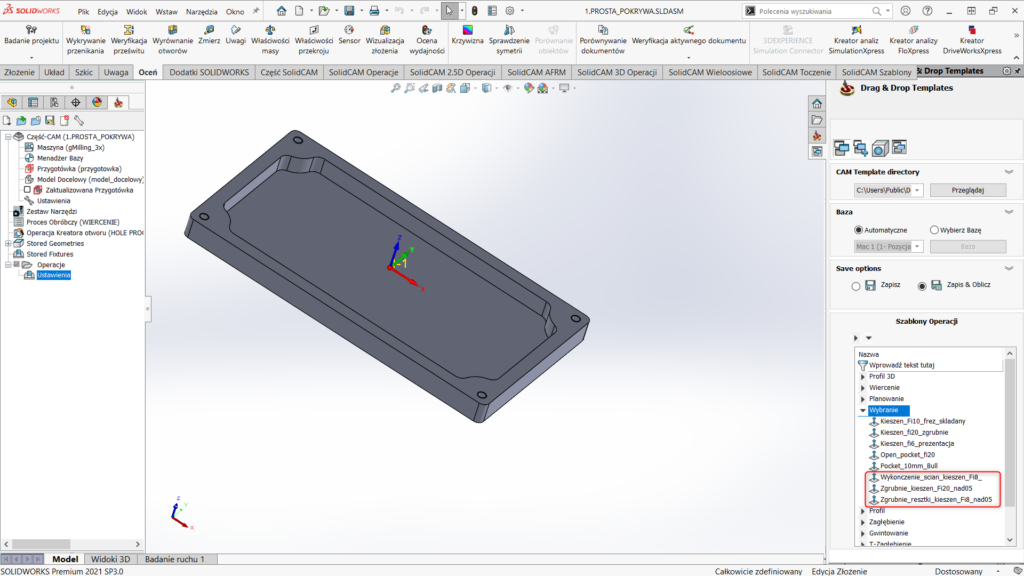 SolidCAM drag and drop