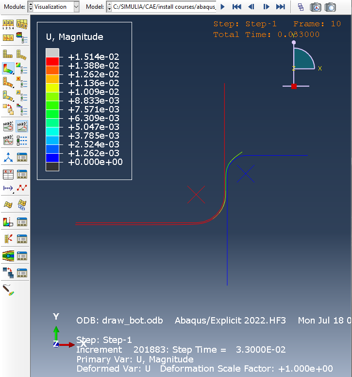 ABAQUS - model visualization - widok 2D