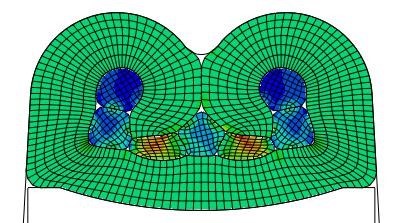 Symulacja formowania złącza zaciskowego - ostatecznie zdefiniowany kształt modelu