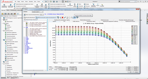 SOLIDWORKS PLASTICS 3DCONTENTCENTRAL - dodawanie materiału