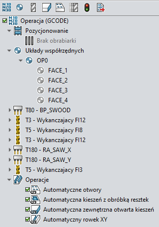 SWOOD - połączenie obróbki - drzewko operacji
