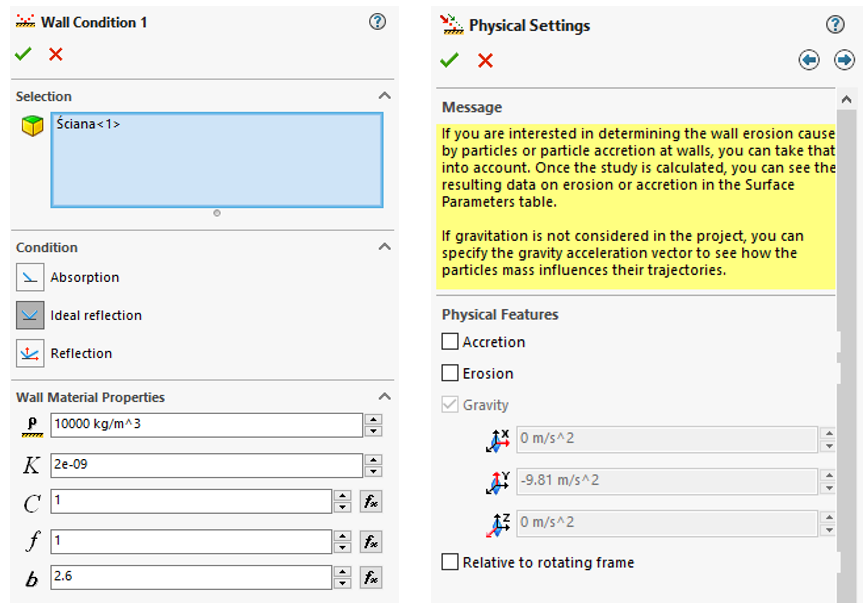 SOLIDWORKS Flow Simulation - idealne odbicie