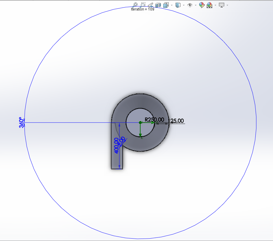 SOLIDWORKS Flow Simulation - przekrój geometrii do symulacji