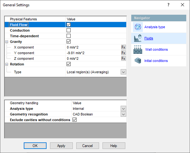 SOLIDWORKS Flow Simulation - ustawienia generalne