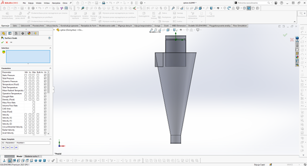 SOLIDWORKS Flow Simulation - zdefiniowanie celów obliczeniowych