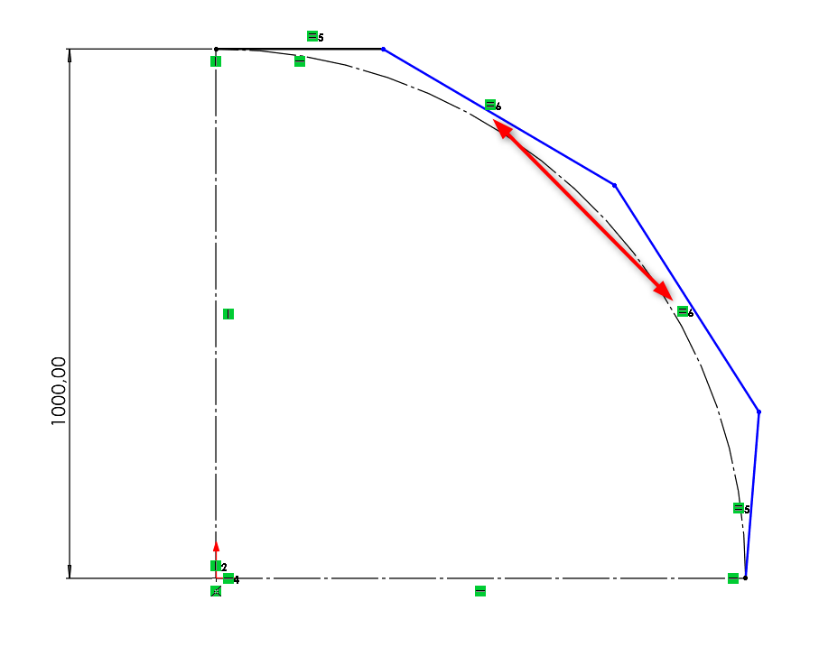 SOLIDWORKS - zdefiniowanie równej długości segmentów