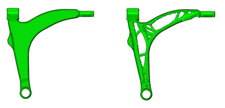 Abaqus - model wahacza samochodowego przed i po