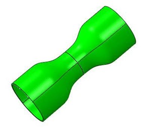 Abaqus - Kształt odkształconej rury w ostatnim przyroście czasu