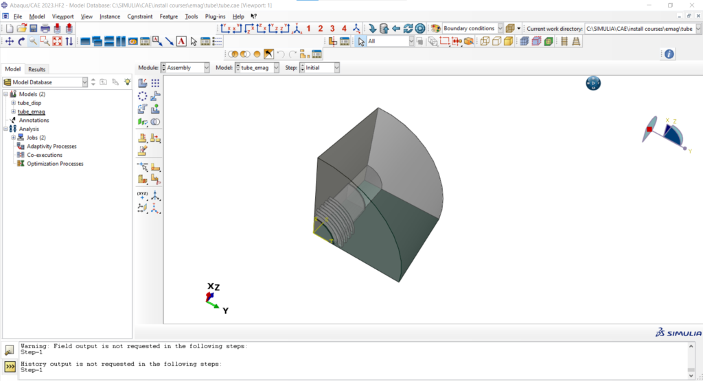 Abaqus - widok w programie