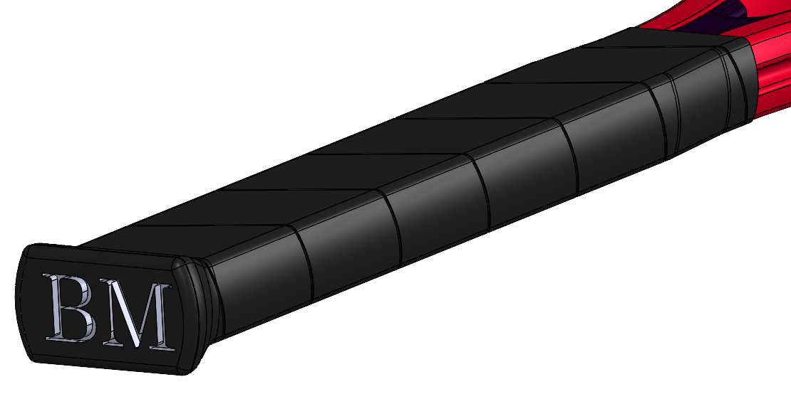 Wycięte logo na rączce