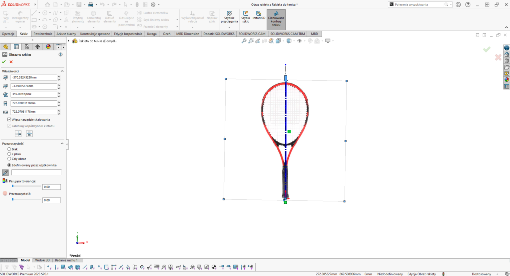Przykładowy model rakiety