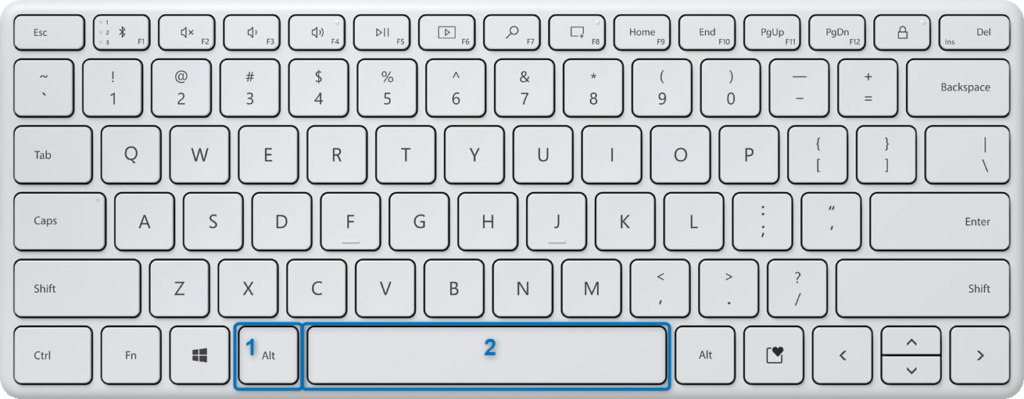 Klawisze alt i spacja