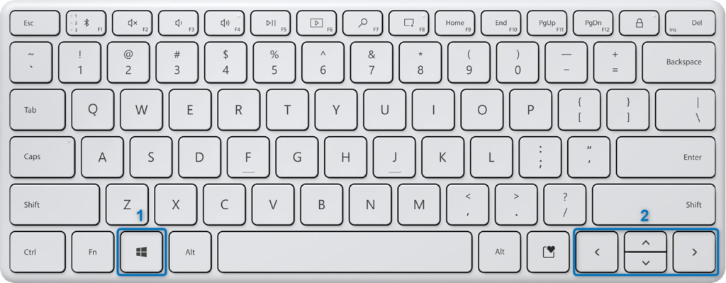 Klawisz Windows i klawisze strzałek