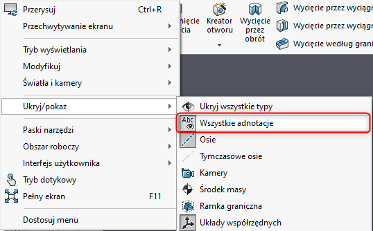 SOLIDWORKS - aktywuj wszystkie napisy