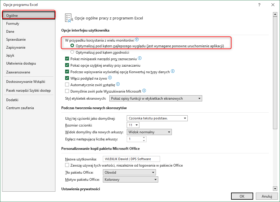 SOLIDWORKS - tabela konstrukcyjna w EXCEL wyświetlanie