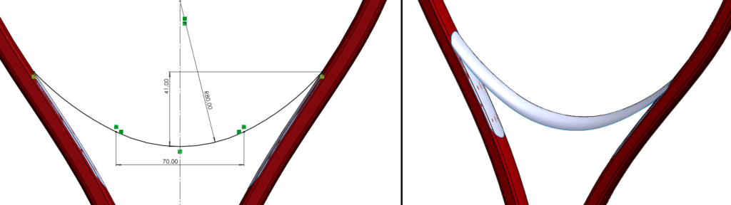 Środkowy łuk rakiety