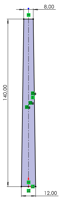 Szkic części bocznych modelu