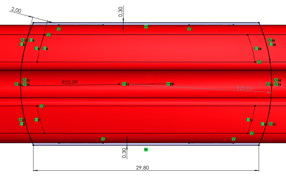 Szkic - rama i rączka rakiety