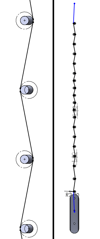 Powyginane linki w pionie