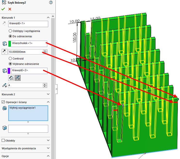 Wycięcie dla zaoszczędzenia materiału