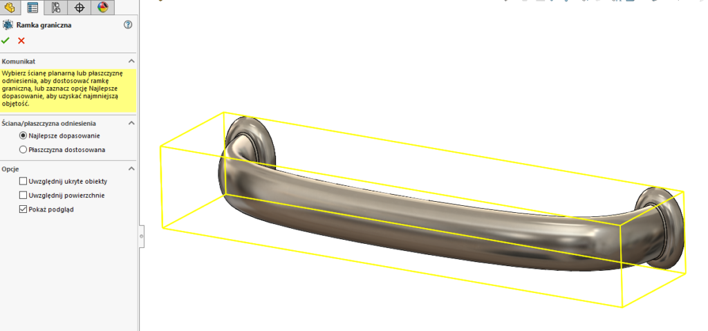 Wyświetlona ramka graniczna