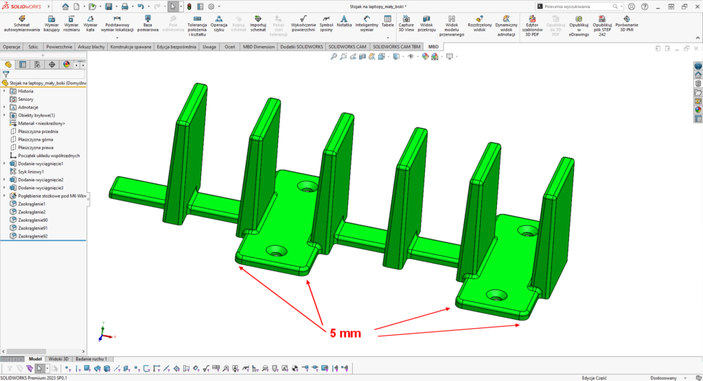 Zaokrąglenia - gotowy pierwszy model