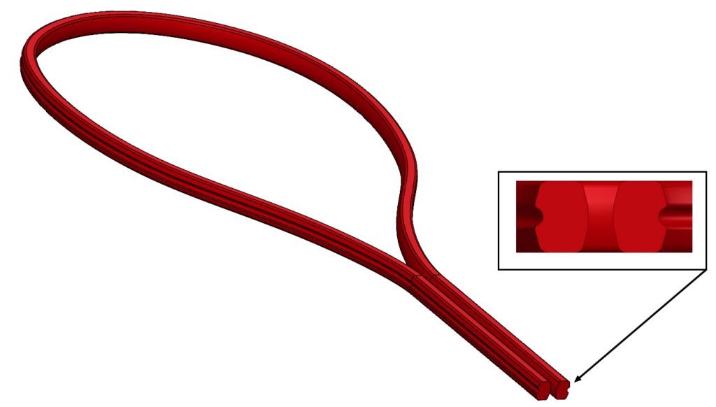 Zaokrąglenia i rowki w rakiecie