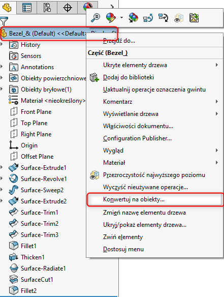 Komunikat o usunięciu elementów