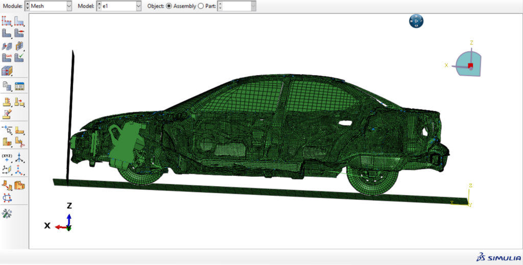 Przekrój modelu przed analizą