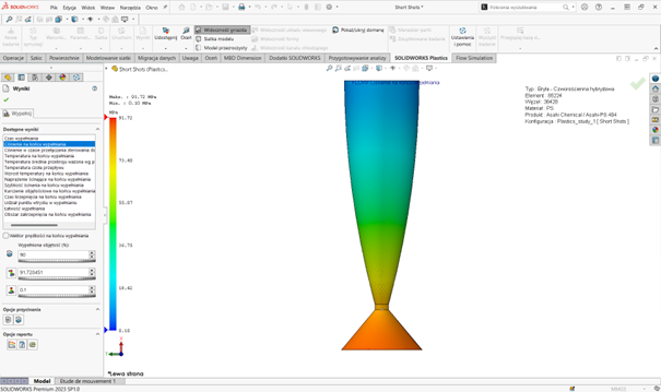 Ciśnienie na końcu wypełnienia
