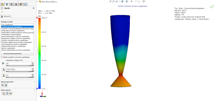Ciśnienie na końcu wypełnienia