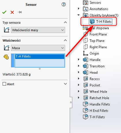 Wybór całego obiektu bryłowego