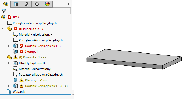 SolidWorks - Odsunięcie powierzchni