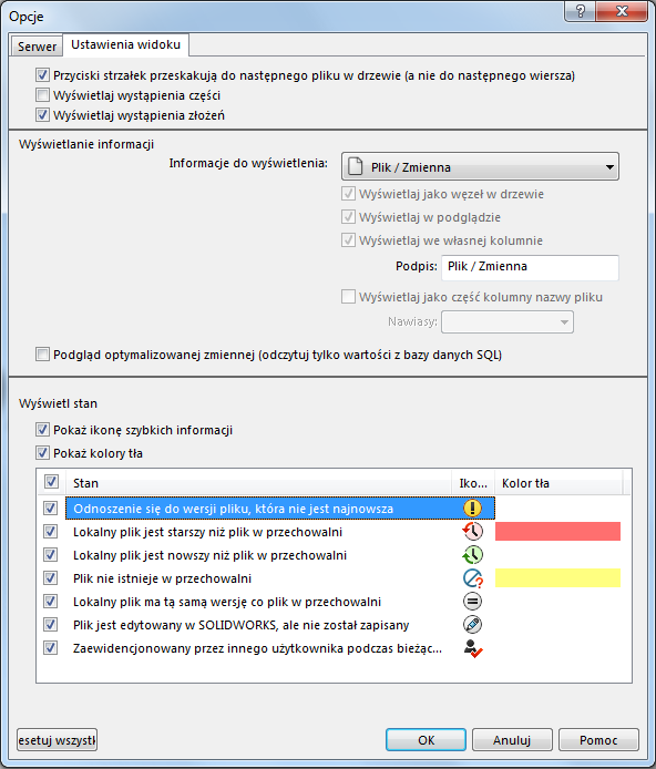 Zarządzanie ikonkami