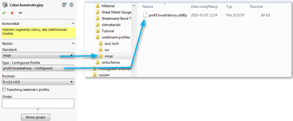 lokalizacja profil konstrukcji spawaej
