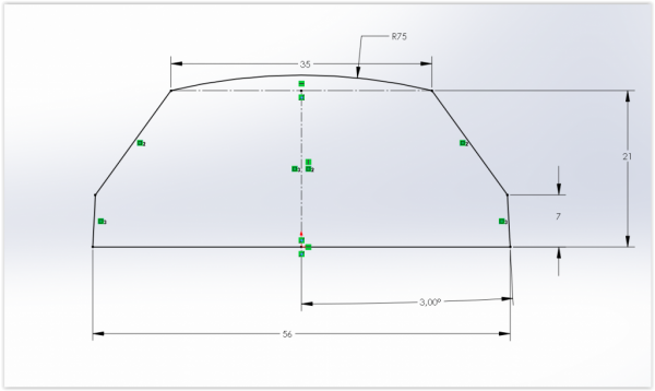 szkic SOLIDWORKS łuk