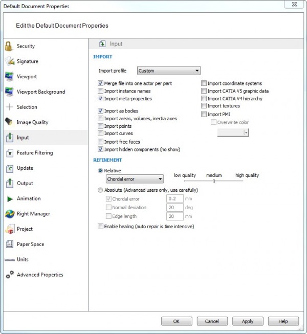 default document properties